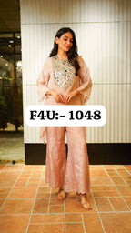 Elegant Tebby Silk Co-ord with Bell Sleeves