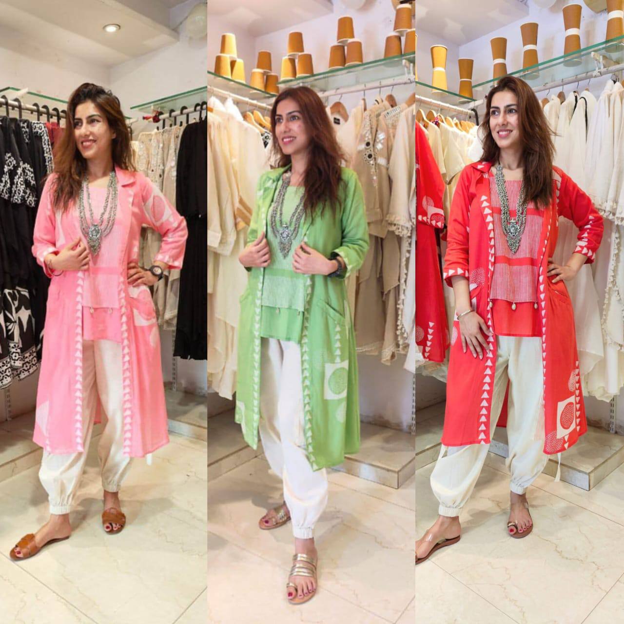 Muslin Cargo Co-ord with Stylish Jacket