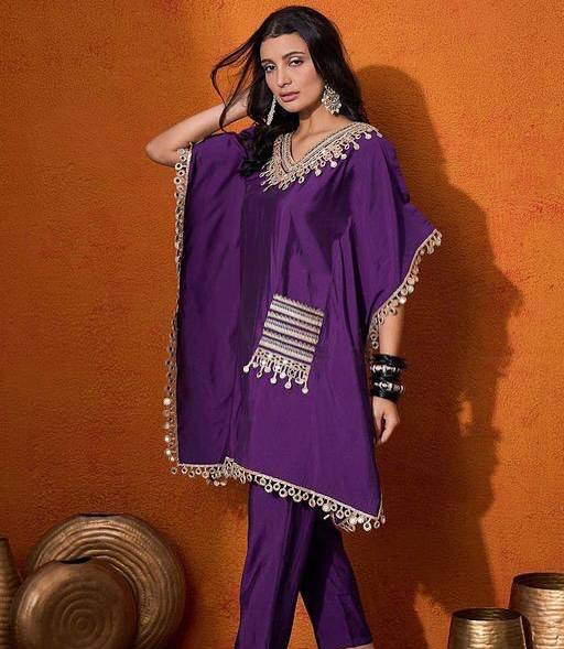 Luxury Chinon Silk Kaftan & Pant Set