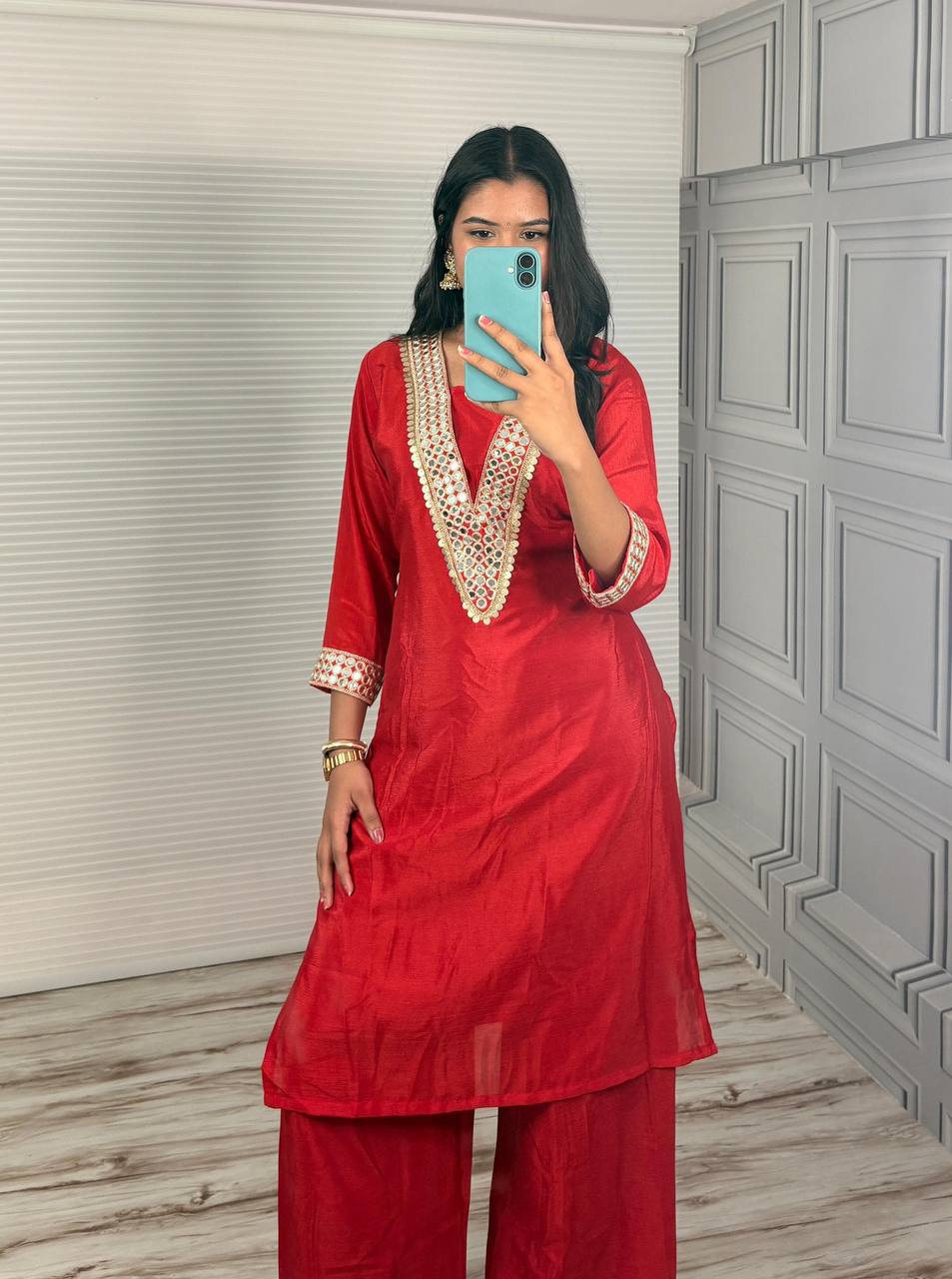 Premium Chinon Silk Festive Co-ord Set