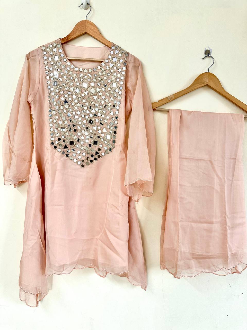 Elegant Tebby Silk Co-ord with Bell Sleeves