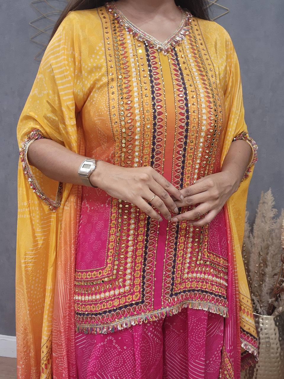 Chinon Silk Designer 3pc Kaftan Ensemble