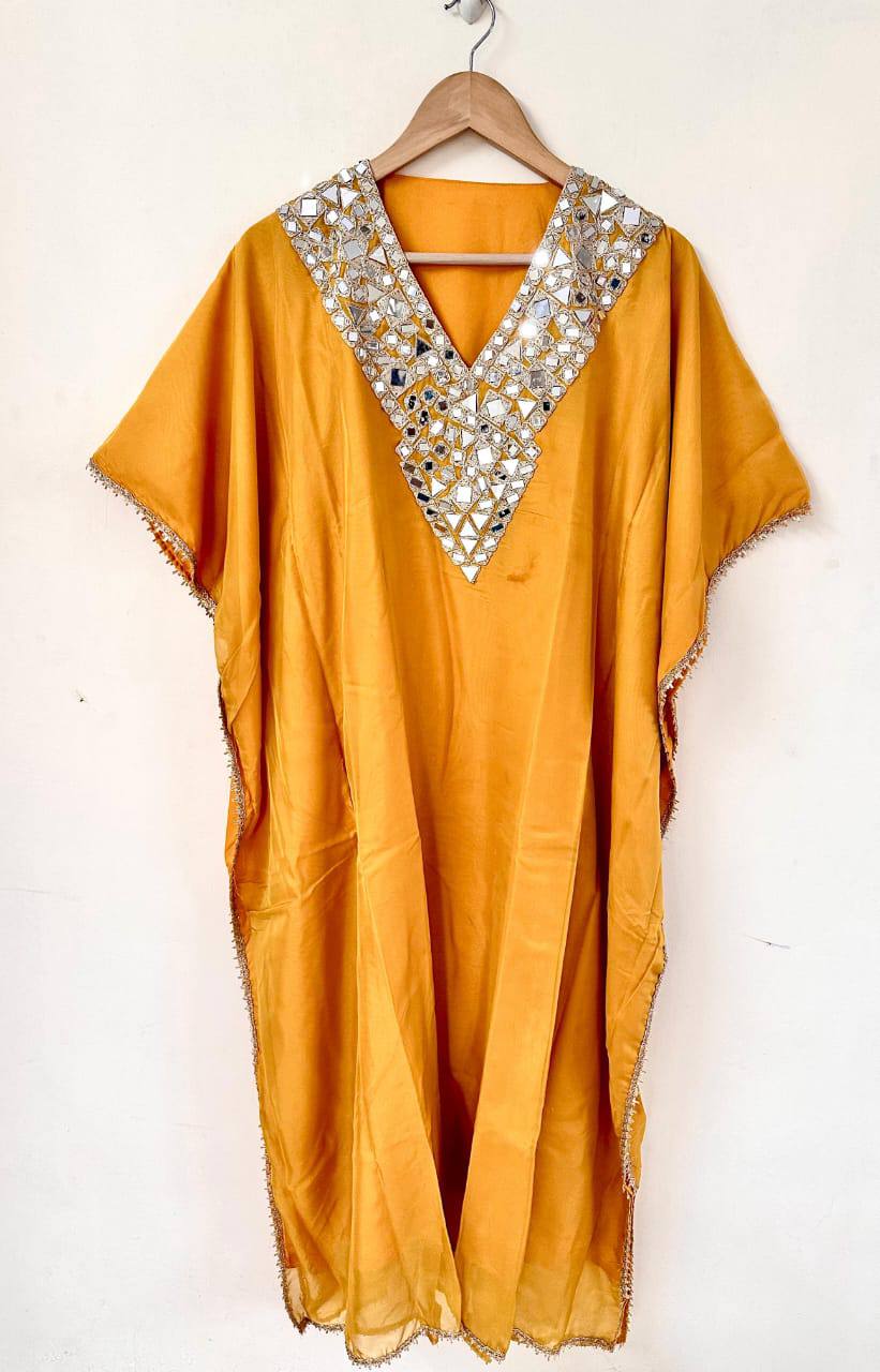 Luxury Silk Kaftan with Crape Lining