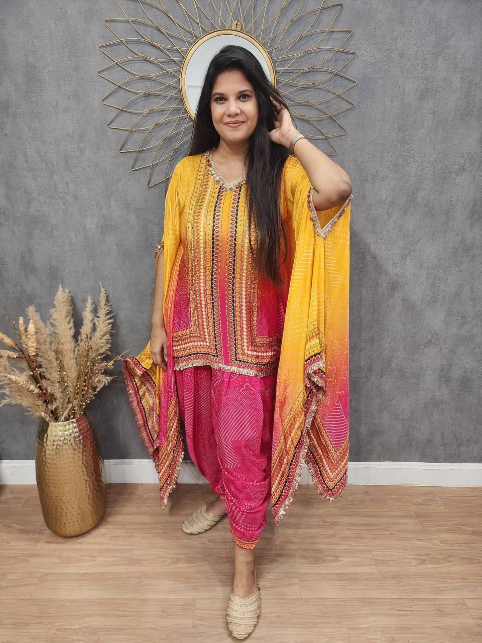 Chinon Silk Designer 3pc Kaftan Ensemble