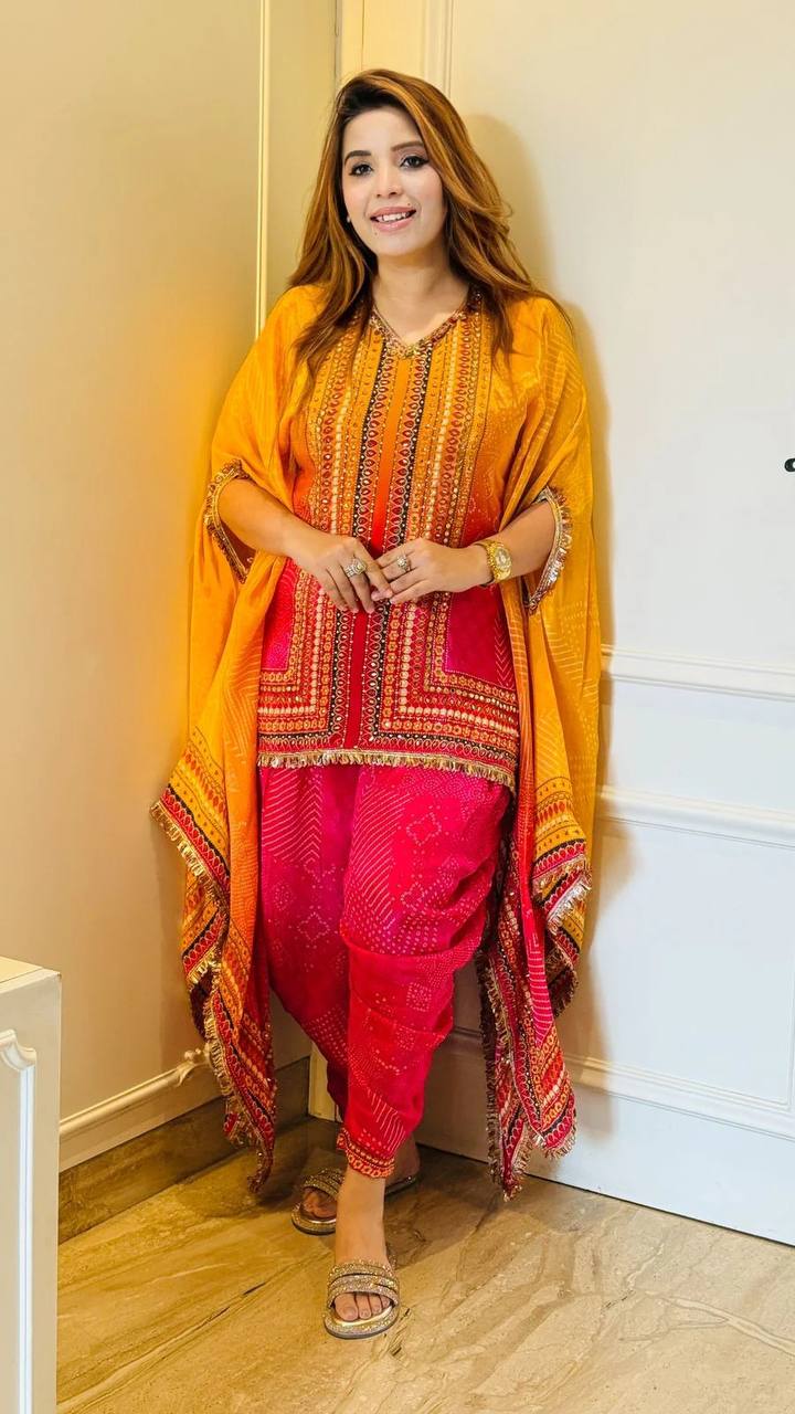 Chinon Silk Designer 3pc Kaftan Ensemble