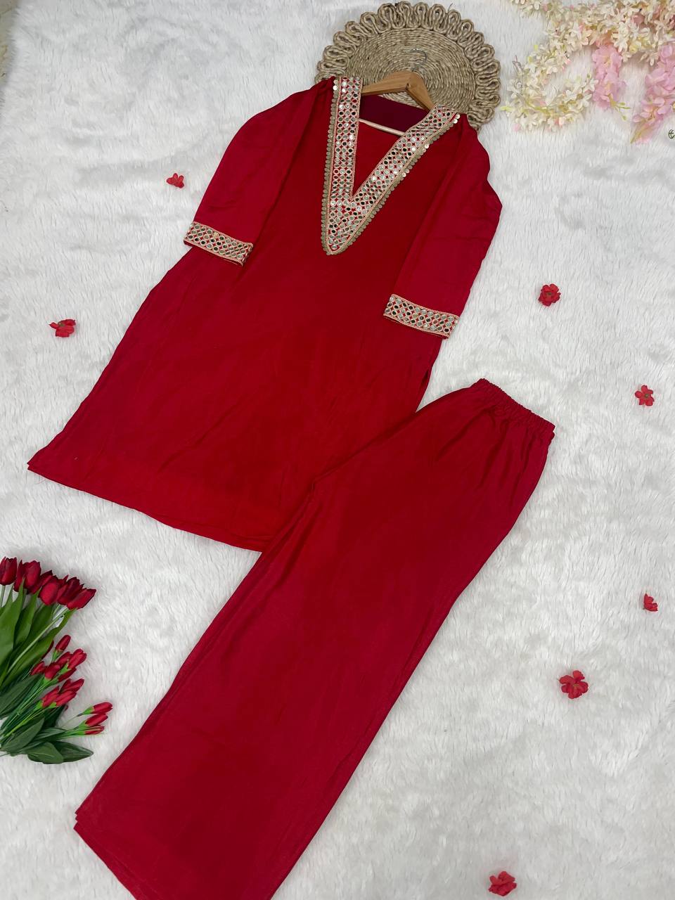 Premium Chinon Silk Festive Co-ord Set