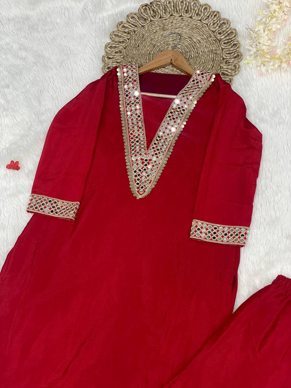 Premium Chinon Silk Festive Co-ord Set