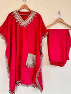 Luxury Chinon Silk Kaftan & Pant Set