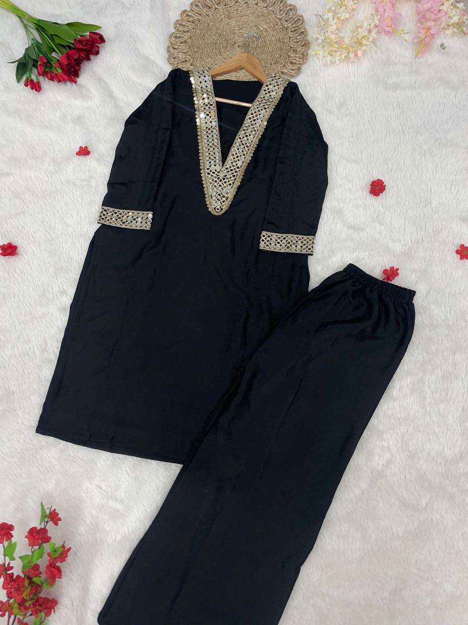 Premium Chinon Silk Festive Co-ord Set